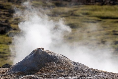 Steaming hot spring Oeskjuhoell or Oeskurholhver