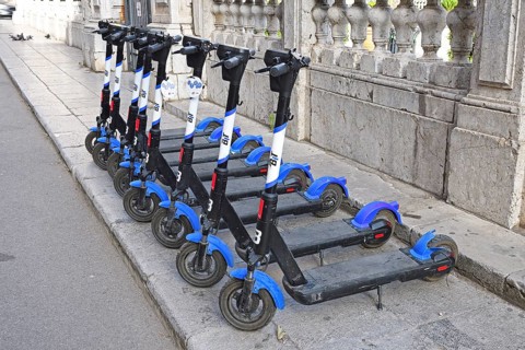 Electric scooters for rent in the old town