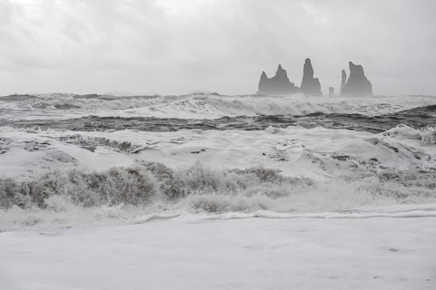 Storm with strong surf