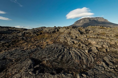 Solidified lava
