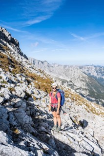 Hiker on the ascent
