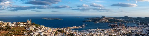 View from Ano Syros to houses of Ermoupoli