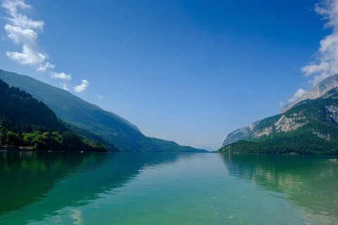 Molveno with Molveno lake