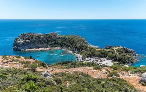 View over the coast of Rhodes