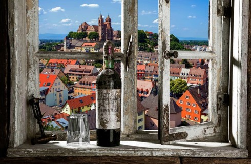 View from a wooden window