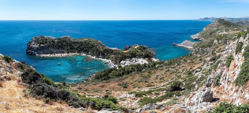 View over the coast of Rhodes