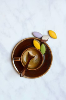 Calisson d'Aix and cup of coffee
