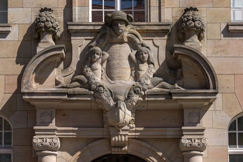Detail of the entrance portal of the Wilhelmspost