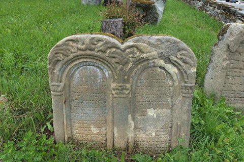 Gravestone for a double grave at a Jewish cemetery