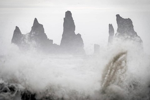 Storm with strong surf