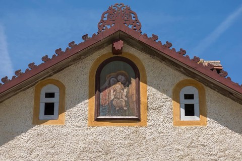 Image of a saint on a historical farmhouse