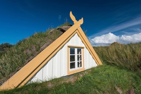 Grass sod house