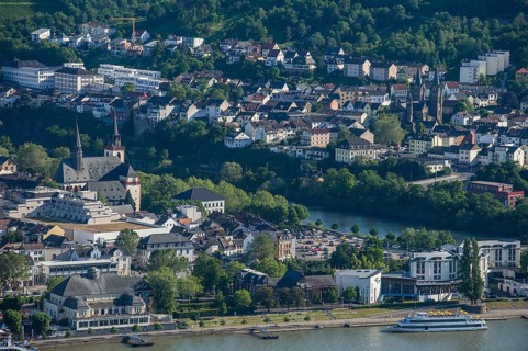 View over Bingen from the Niederwalddenkmal monument