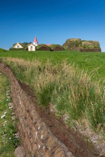 Church and peat farmstead or peat museum Glaumbaer or Glaumbaer