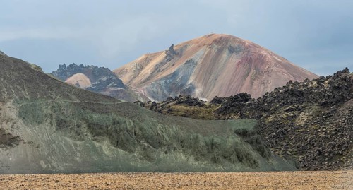 Burnisteinsalda and lava field Laugahraun