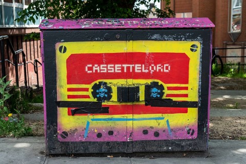 Graffiti on an electricity meter
