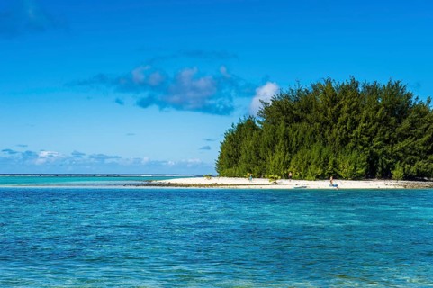 White sand beach and turquoise waters