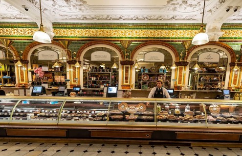 Counter with cakes and pastries