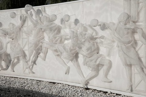 Creative sculpture in a Park Galitskogo