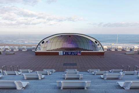 Beach promenade with concert shell
