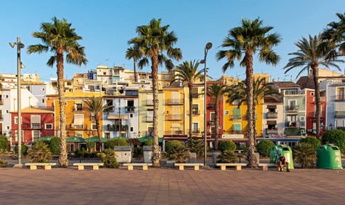 Colorful beachfront houses