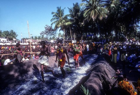 Fire walking festival at Masaniamman temple in Anaimalai