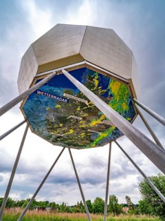 Model of a weather radar with radome