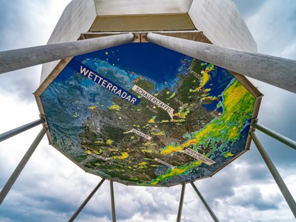 Model of a weather radar with radome