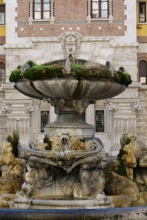 Palazzo del Ragno Spider Palace and Fontana delle Rane Frog Fountain in Piazza Mincio Mincio Square in Quartiere Coppede
