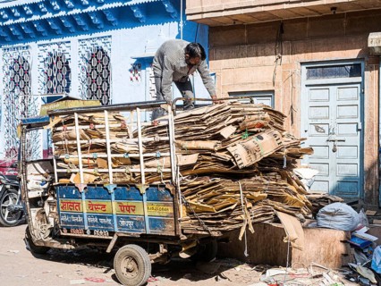 Collection of waste paper and cardboard