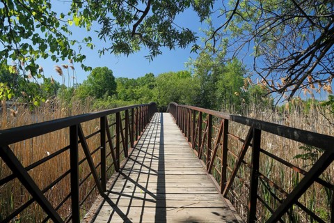 Small bridge to an island in the Saint Lawrence River