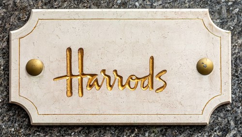 Golden lettering Harrods