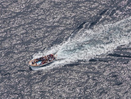 Excursion boat off the island of Capri