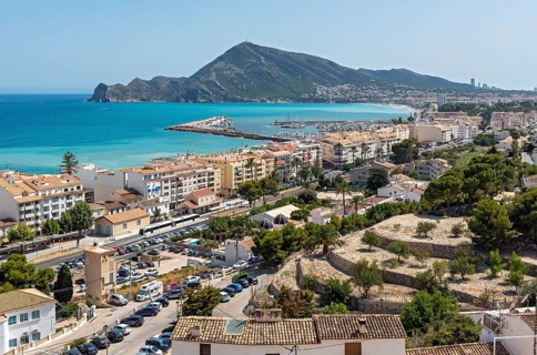View of seaside Altea from Mirador de la Plaza de la Iglesia in Old Town