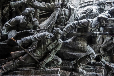 Martial war scenes in the museum of the great partiotic war Kiew or Kyiv capital of the Ukraine