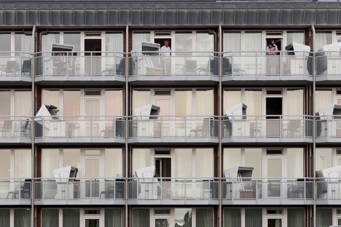 Balconies with beach chairs