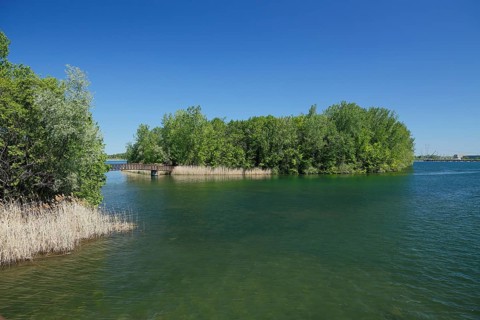 Small bridge to an island in the Saint Lawrence River