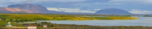 Myvatn with Blafjall and Sellandafjall in the evening light