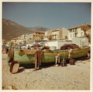 Fishing boat on the beach of Finale Ligure