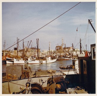 Sylt in the early 60s: List harbour with fishing boats