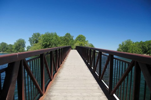 Small bridge to an island in the Saint Lawrence River