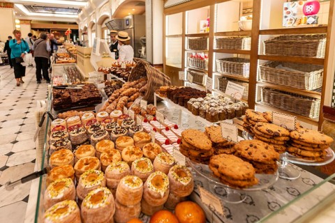 Biscuits and sweet pastries at a display