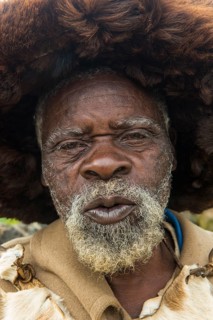 Friendly old man in a ceremony of former poachers