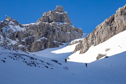 Germany's longest ski run through the unprepared Dammkar