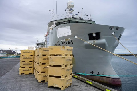 Modern vessel for fishing and stacking boxes