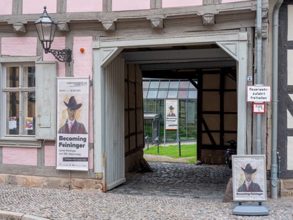 Entrance to the courtyard of the Lyonel Feininger Gallery on the Schlossberg in Quedlinburg