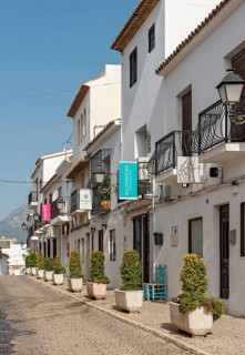 Narrow streets with white houses in Altea Old Town