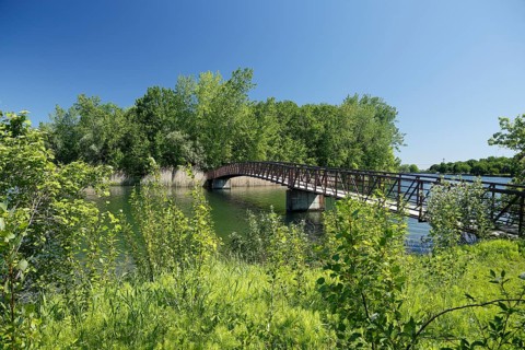 Small bridge to an island in the Saint Lawrence River