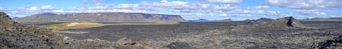 Lava field and crater of the Krafla volcanic system