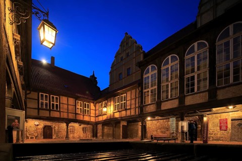 Renaissance castle on the Schlossberg in the evening